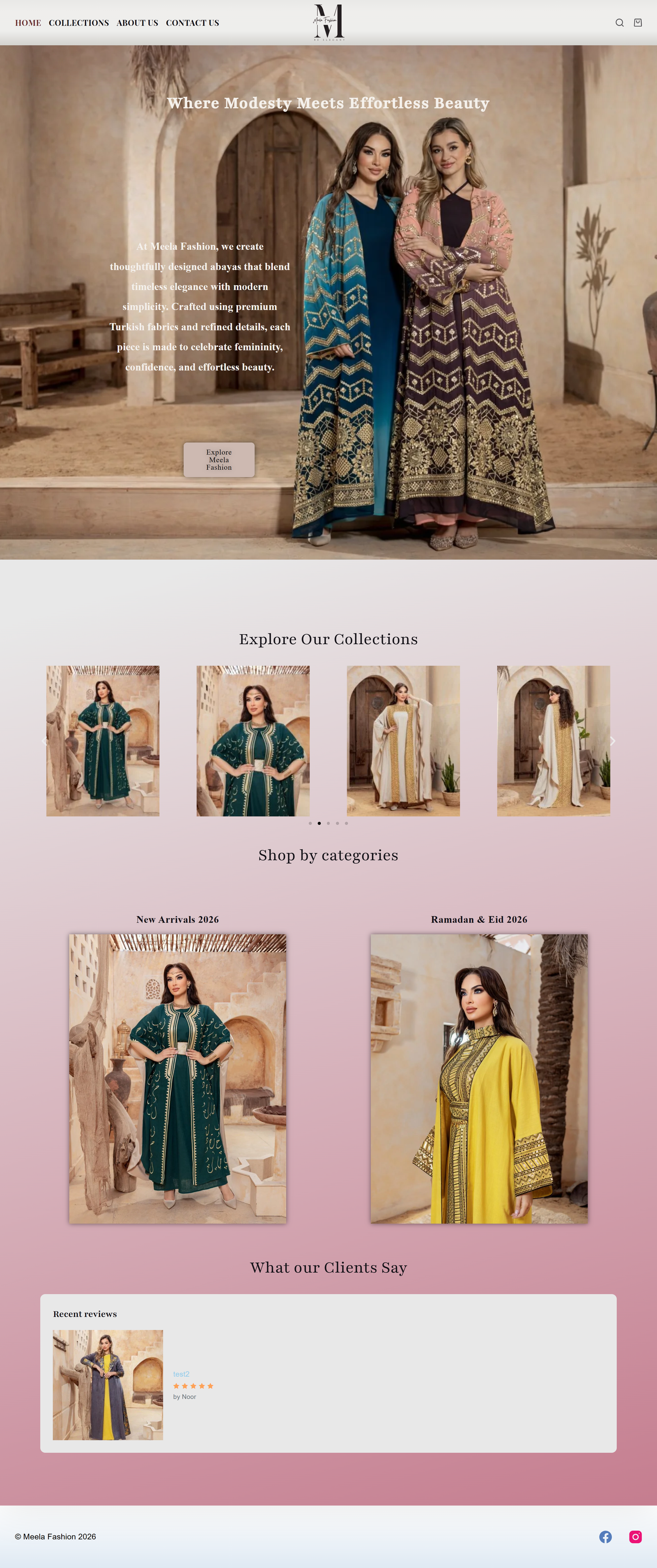 Meela Fashion Website